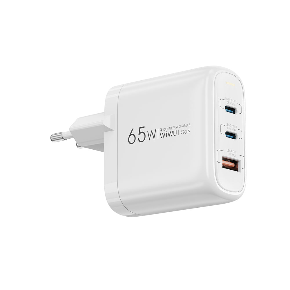 Wiwu Wi-U024 EU Serisi Dual Type-C PD & USB-A GaN Teknolojili Hızlı Şarj Başlığı 65W Wiwu Wi-U024 EU Serisi Dual Type-C PD & USB-A GaN Teknolojili Hızlı Şarj Başlığı 65W